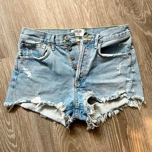 Agolde Parker High-Waisted Denim Shorts